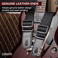 Sangle de guitare Lekato de 3,3 pouces de large, rembourrée et réglable pour guitare électrique