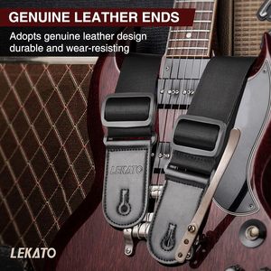 Correa de guitarra Lekato de 3,3 pulgadas de ancho, acolchada y ajustable para guitarra eléctrica - Product Image 2