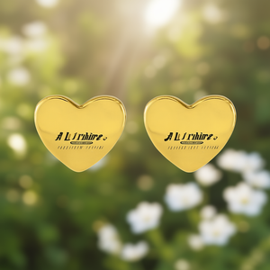 Boucles d'oreilles en forme de cœur Altrhires, plaquées or, bijoux unisexes tendance, cadeau pour elle ou lui - Product Image 2