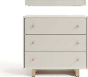 Commode à 3 tiroirs avec table à langer amovible, finition avoine givrée, pour chambre de bébé et enfant, vente en gros usine - Product Image 3