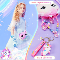 Nouveaux jouets licorne 2026 pour filles, coffret cadeau d'anniversaire avec papeterie, journal en peluche avec cadenas, couverture lumineuse, masque pour les yeux, sac bandoulière