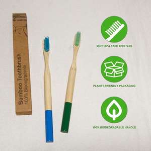 Brosses à dents en bambou écologiques sans plastique OEM OBM avec poils doux pour adultes et enfants - Product Image 2