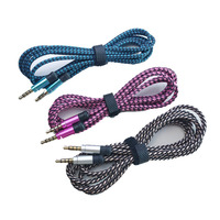 Câble audio tressé en PVC ou nylon 3,5 mm mâle-mâle, connecteur stéréo RCA, adaptateur électrique, haut-parleur, microphone, câble audio AUX pour voiture
