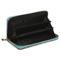Dompet koin dompet tempat kartu ID desainer Dompet Clutch wanita panjang Floral laminasi kanvas dompet koin