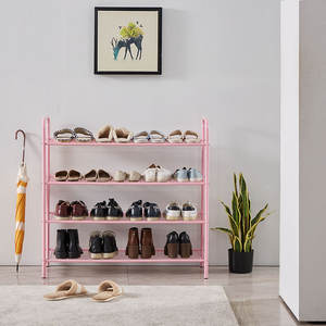 <span class=keywords><strong>Scarpiera</strong></span> Pieghevole Multifunzionale in Metallo <span class=keywords><strong>Rosa</strong></span> con Finitura Moderna Personalizzata per Camera da Letto - Arredamento Casa - Product Image 6