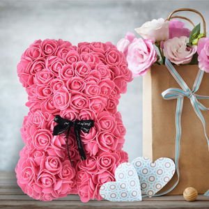 Orsacchiotto di Rose Personalizzato, Fiori Artificiali, <span class=keywords><strong>Regalo</strong></span> per Anniversario, <span class=keywords><strong>Natale</strong></span>, San Valentino, Decorazione per Matrimonio - Product Image 3