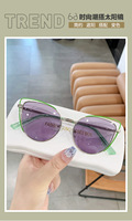 8330 nouvelles lunettes de soleil rétro yeux de chat pour femmes coréenne rue mode diamant visage forme Match lunettes décoratives-8330