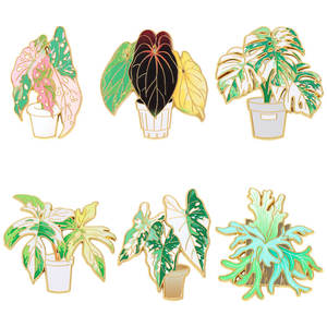 YINI pin paduan seng gaya botani-lencana tanaman dinamis UV, koleksi tahan lama untuk penggemar tanaman, hadiah & dekorasi Ideal - Product Image 6