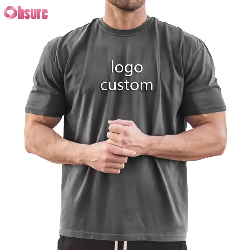 Custom Heren Sport Top Gym Hoge Elastische Korte Mouw Fitting Slank T-Shirt