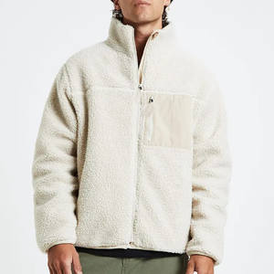 Boş toptan Sherpa yün kapüşonlu ceket polar Zip up ceket özel Sherpa polar ceket erkekler - Product Image 2