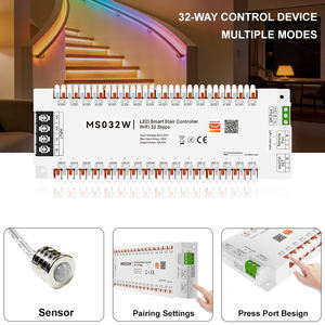 Controlador Inteligente Automático para Iluminación de Escaleras, Tira de Luces LED de 32 Escalones, Control por <span class=keywords><strong>Sensor</strong></span> Humano, Control Remoto de 15.0M, Carga Máxima de 400W, 6A - Product Image 6