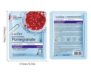 Mascarilla Facial de Granada SADOER, Nuevo Estilo en Stock, Mascarilla Facial Hidratante con Ácido Hialurónico SADOER - Product Image 6