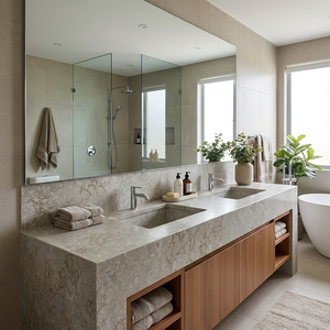 Planche de pierre de quartz à surfaces antiques personnalisées en usine, plan de travail en quartz technique pour îlot de cuisine, meuble-lavabo de salle de bain, réception - Product Image 2