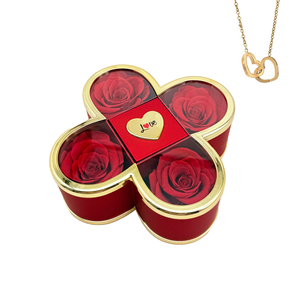 2025 Neujahr Schmucks cha tulle Konservierte Rosen Vier blättriges Kleeblatt Quadrat Einfache Plastiks prüh farbe 5cm Ewige Blumen Valentinstag - Product Image 2