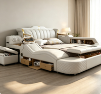 Luxuriöses Verstellbares Smart-Bett mit Soundsystem/TV/Massage Multifunktionales Stauraumbett für Hauptschlafzimmer