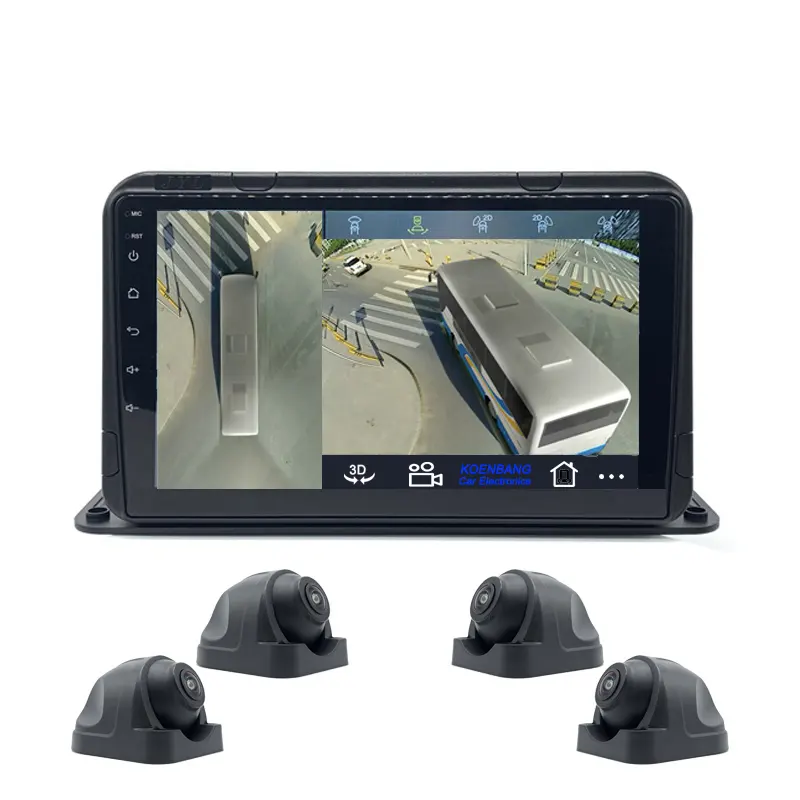 Monitor LCD 9 "Untuk Kamera Dasbor Mobil, Kamera Depan dan Belakang Bus Truk Sekitar 360