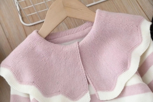 Ensemble de deux pulls en tricot pour filles, printemps-hiver, nouveau pull rayé à col rond pour filles - Product Image 4