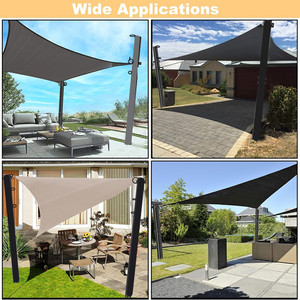 Poteaux de voile d'ombrage réglables <span class=keywords><strong>en</strong></span> acier robuste avec vis d'ancrage au sol <span class=keywords><strong>pour</strong></span> voiles d'ombrage de patio, de jardin et de piscine <span class=keywords><strong>en</strong></span> extérieur - Product Image 6