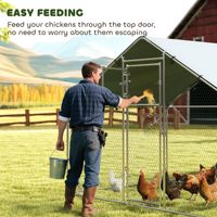 Grand enclos extensible pour poulets avec maille hexagonale, enclos extérieur combinable pour volailles avec toit, compatible avec un poulailler en bois