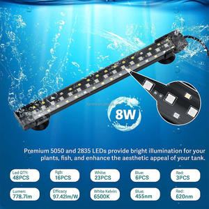 24/7 Lámpara de acuario de modo natural-Luz de <span class=keywords><strong>pecera</strong></span> de espectro completo con temporizador Encendido automático Apagado Luz LED de acuario SUMERGIBLE - Product Image 5