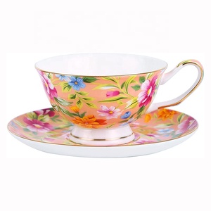 Tazza da tè e <span class=keywords><strong>piattino</strong></span> all'ingrosso Set tazza da tè e caffè <span class=keywords><strong>con</strong></span> <span class=keywords><strong>piattino</strong></span> 7 once Bone China tazza da tè e <span class=keywords><strong>piattino</strong></span> Set nero - Product Image 2