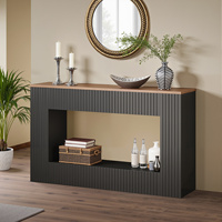 Table console moderne de 55 pouces en bois, table d'entrée avec rangement, table de canapé étroite avec panneau MDF pour salon