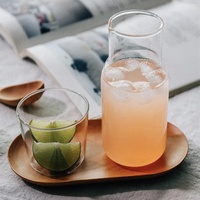 Carafe à eau Wonder GP25002 de style américain en verre borosilicate coloré de qualité alimentaire, résistante à la chaleur et au froid, 520 ml, pour chevet