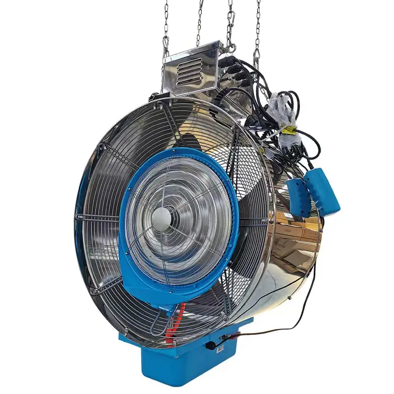 Ventilador de nebulización de agua para invernadero, accesorio colgante de temperatura más baja de 220V y 110V