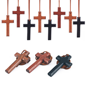 Heilige Kerk Christelijke Houten Ambachten Geschenken Religieuze Houten Kruis Bedels Hanger Ketting Decor - Product Image 4