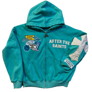 Custom Distressed Embroidery <b>Patch</b> Hoodie Acid Wash Vintage Zip Up Hoodies <b>Men's</b> Cotton Summer <b>Shorts</b> & Jogger Tracksuits Set - Product Image 1