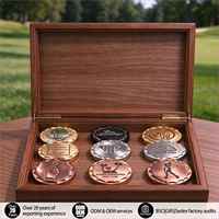 Marqueur de balle de golf personnalisé en métal émaillé avec dôme en époxy pour accessoires de golf