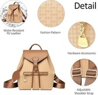 Sac à dos souple géométrique en nylon PU imperméable élégant pour femme, sac à bandoulière multifonctionnel, sac à main, idéal pour la ville, les voyages et le travail