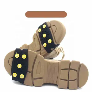 Chaussures antidérapantes en Silicone, 5 clous pour pneus 10 pouces, sandales d'escalade de neige, avec poignée pour enfants