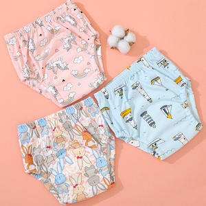 Meistverkaufte Einheitsgröße Bedruckte Weiche Atmungsaktive Baumwoll-Stoffwindel Waschbar Wasserdicht Auslaufschutz 0-3 Jahre Babypflege - Product Image 3