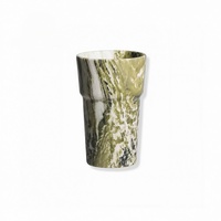 SAIDKOCC D8x13CM Violet Vert Pierre Marbre Naturel Luxe Léger Support de Brosse à Dents et Tasse de Bain