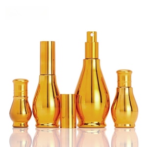 Botella <span class=keywords><strong>de</strong></span> Vidrio <span class=keywords><strong>de</strong></span> Lujo con Recubrimiento Electrolítico Dorado <span class=keywords><strong>de</strong></span> 5ml 10ml 15ml 20ml 30ml 50ml 100ml para Cosméticos, Aceites Esenciales y Perfumes con Tapa - Product Image 2