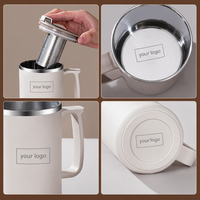 Mug à café isotherme en acier inoxydable écologique avec logo personnalisé, affichage de la température, performance thermique de 6 à 12 heures, réutilisable