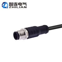 Câble M12 4 broches D-codé mâle IP67 étanche pour capteur et actionneur DeviceNet, connecteur ZL, boîtier en laiton nickelé