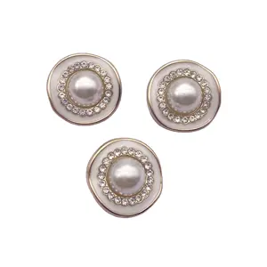 Nuevo diseño, Popular elegante botón venta al por mayor de joyería de cuentas de cristal Rhinestone de La Perla botón