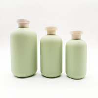 Botella de Plástico HDPE Ecológica de 250 ml, 8 oz, 300 ml, 400 ml, 16 oz, Verde, para Champú o Loción, con Tapa Abatible
