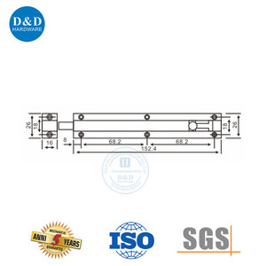 12 بوصة طول الفولاذ المقاوم للصدأ دائم قفل بمزلاج برميل نوع برج الترباس لباب مزدوج - Product Image 6