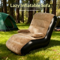 Canapé gonflable inclinable en PVC épaissi, durable, avec accoudoirs, pliable et portable, pour le camping en plein air et l'utilisation à domicile