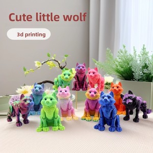 Nuevo Producto Transfronterizo: Figura Decorativa de Lobo de Maternidad Impresa en 3D con Cuerpo Integrado y Cabeza y Cola Móviles, Venta al por Mayor - Product Image 2