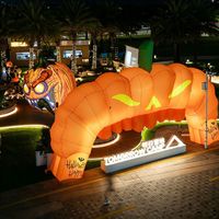 Citrouille géante gonflable personnalisée pour Halloween avec des yeux lumineux, en tissu Oxford et résistante à l'eau, pour la décoration de fête en plein air