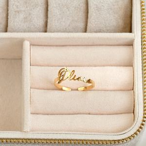 Nouveau Nom Personnalisé Bague en Acier Inoxydable Plaqué Or, Bague Personnalisée Cadeau <span class=keywords><strong>de</strong></span> Noë<span class=keywords><strong>l</strong></span> ou d'Anniversaire pour Votre Amour - Product Image 5