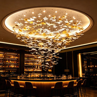 Lustre en cristal Feuille d'érable, design artistique, pour villa et hôtel, suspension flocon de neige, lustre suspendu personnalisé Feuille d'érable pour escaliers