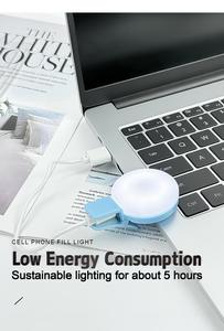 Lampe d'Appoint Rechargeable pour Live, <span class=keywords><strong>Mini</strong></span> Anneau Lumineux Portable pour Selfie, Lampe de Bureau <span class=keywords><strong>Mini</strong></span> LED pour Téléphone - Product Image 6