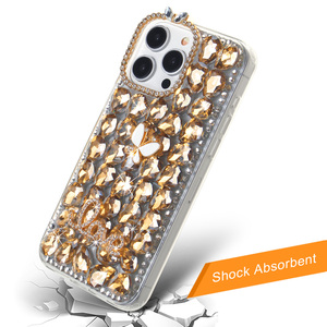 Best Selling KINGSOUL Luxury Diamond TPU+PC+Glass Phone Case for 16 Shockproof Design Glitter Decoration Magnetic Ring - Product Image 5