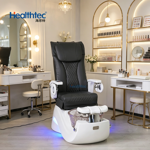 Silla de pedicura de color negro a precio mayorista con masaje de cuerpo completo y asiento, y tina para spa de pies. - Product Image 1