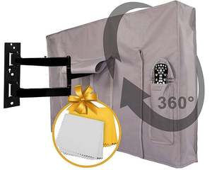 ผ้าคลุมทีวีกลางแจ้ง 50 นิ้ว 52 นิ้ว สีเทา ป้องกันสภาพอากาศ ใช้ได้กับทีวีทุกยี่ห้อ พร้อมรีโมท สำหรับจอ LCD LED  ตกแต่งหน้าจอทีวี  ฝาครอบด้านล่างในตัว - Product Image 5